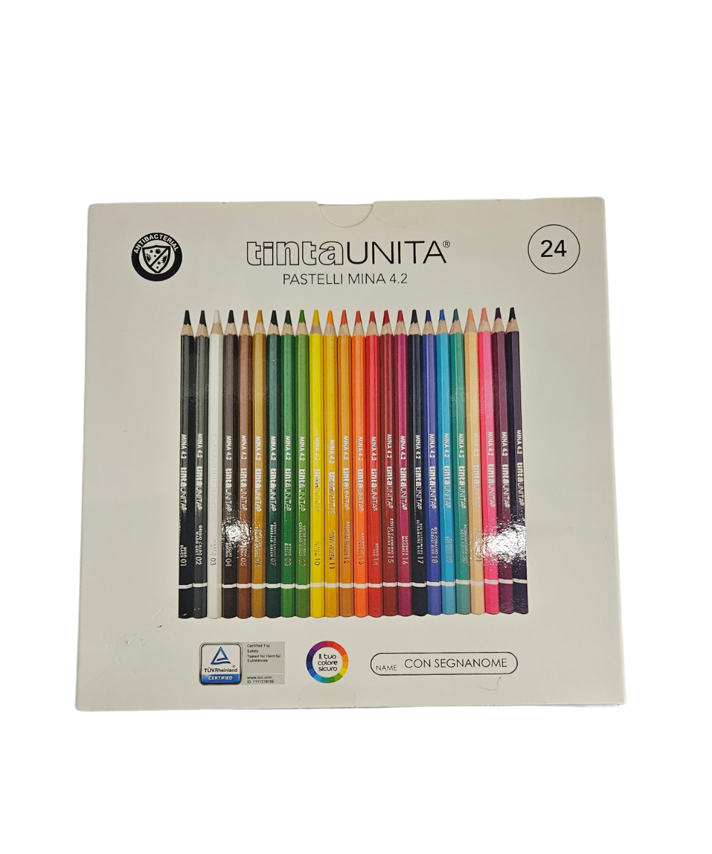 Confezione 24 Pastelli Mina 4.2 TintaUnita