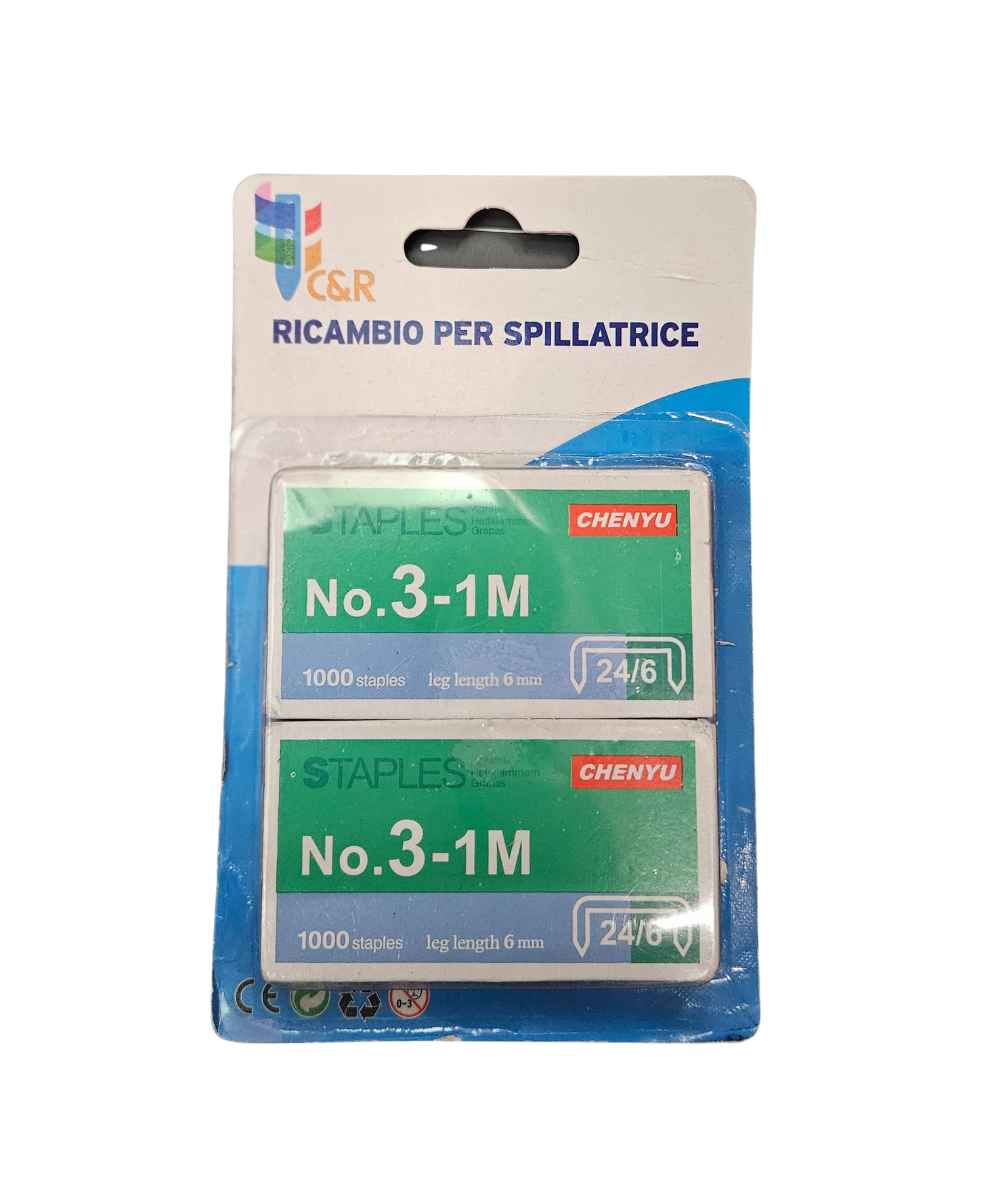 Set 2 Pacchi Ricariche Spillatrice N°3-1M