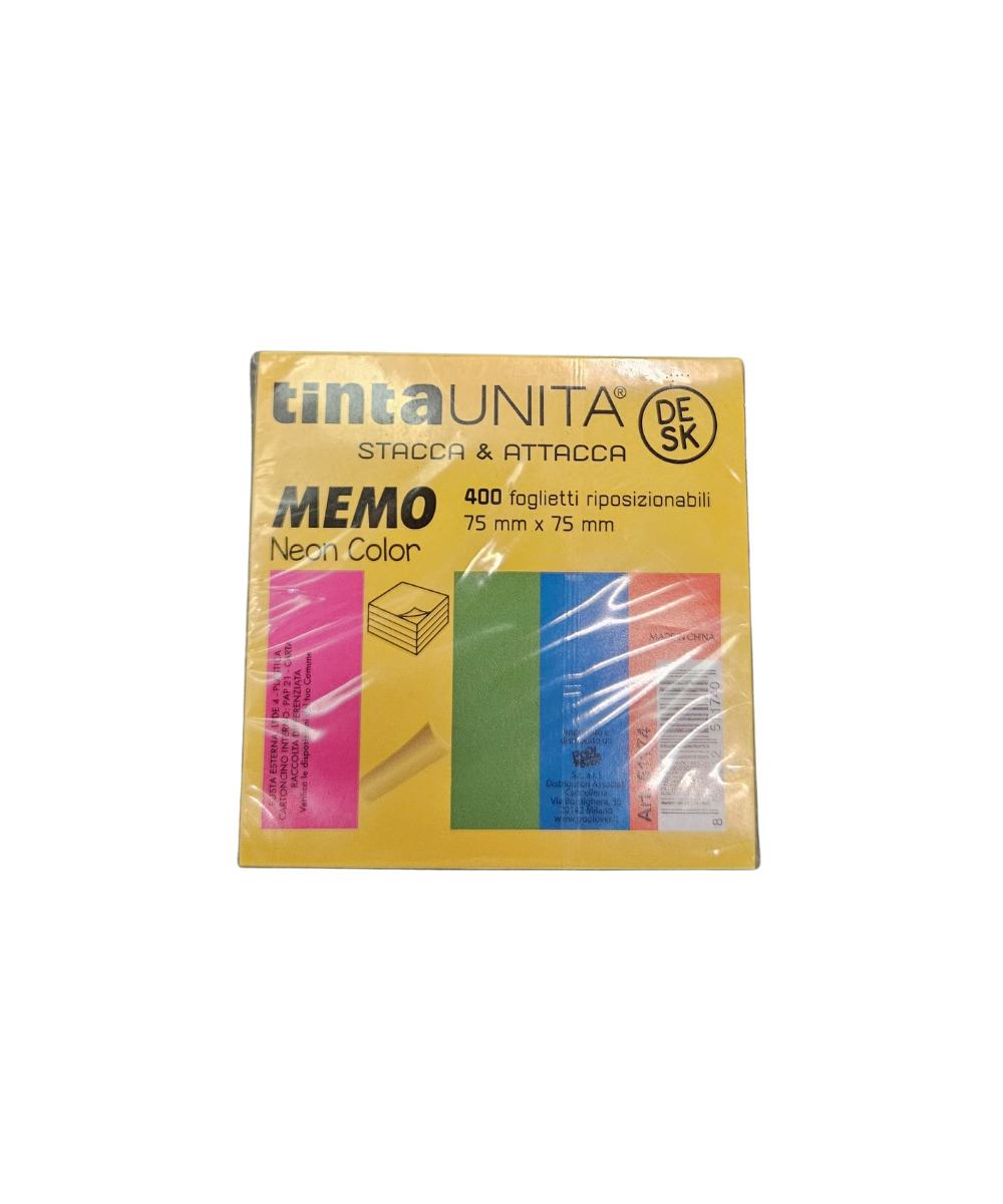 Pacco 400 Post-It TintaUnita 75X75 MM