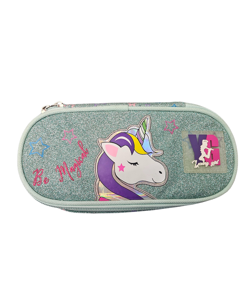 Astuccio Ovale Glitterato Unicorno