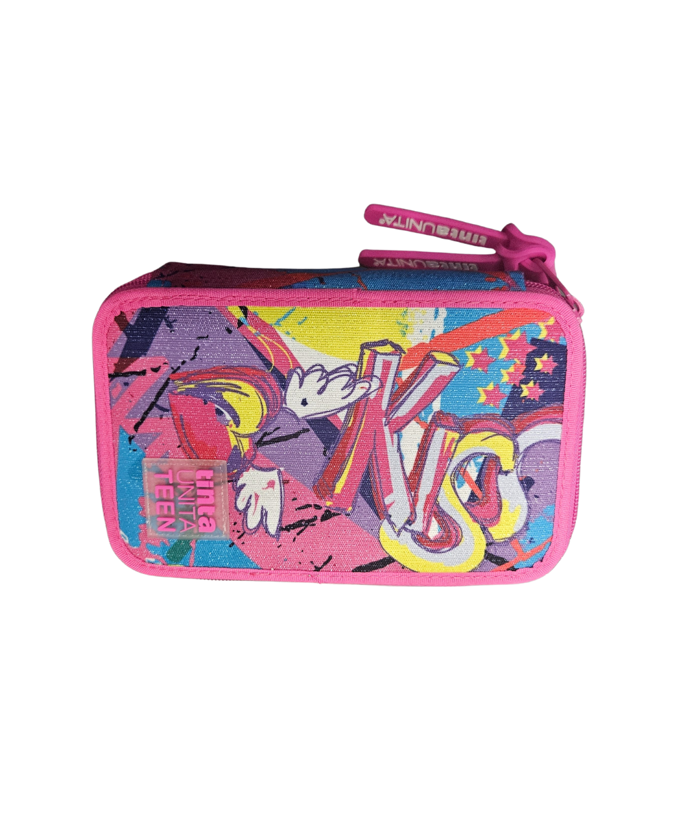 Astuccio Tre Zip TintaUnita Teen Kiss