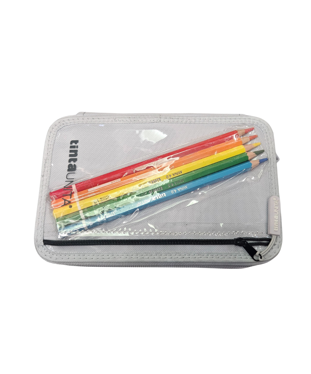 Astuccio Accessoriato 4 Zip TintaUnita