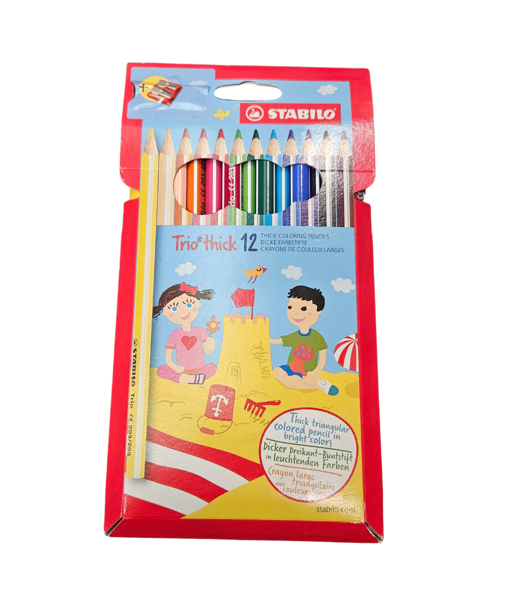 Confezione 12 Trio Thick Stabilo + Temperino