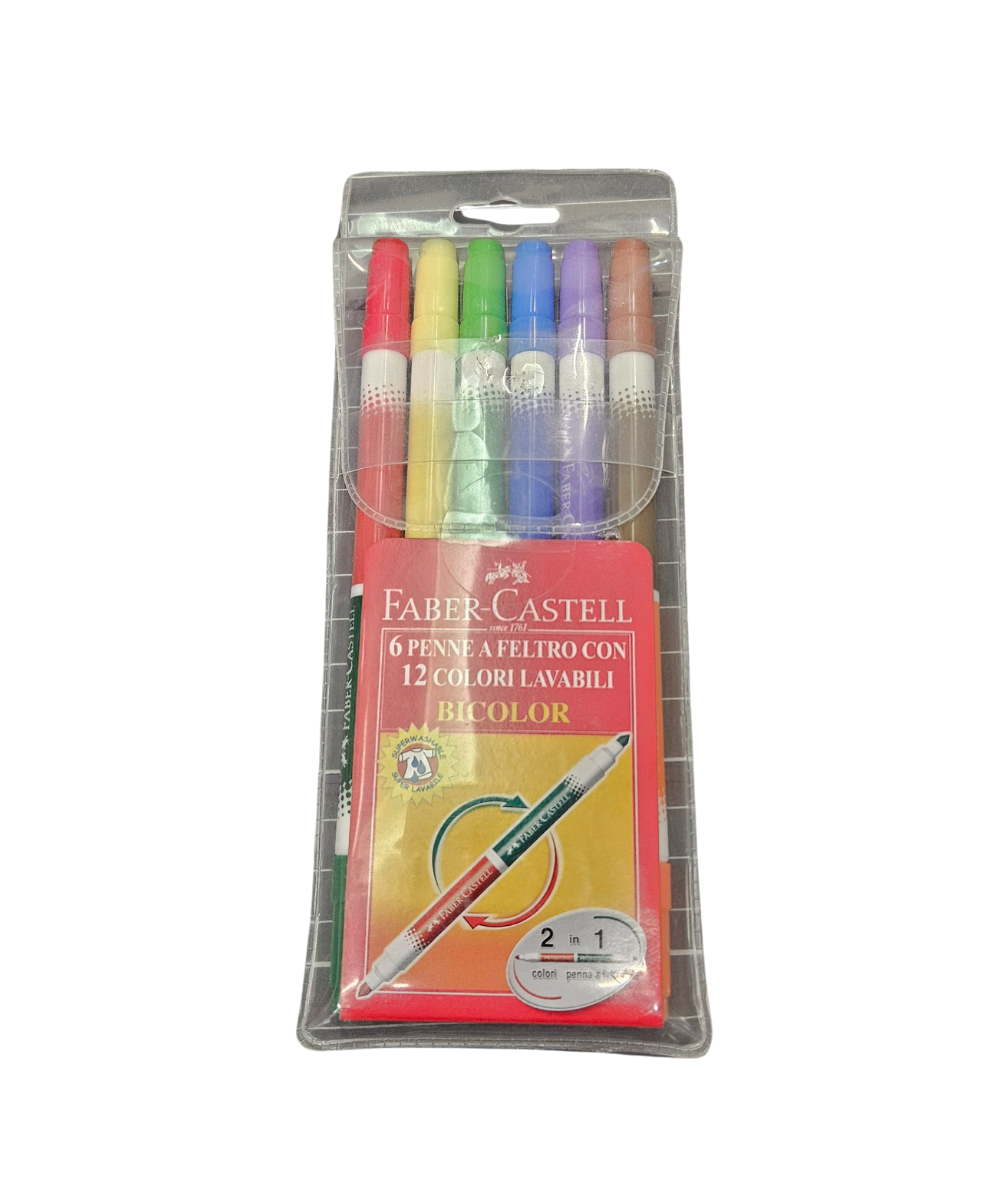 Confezione 6 Pennarelli a Feltro 12 Colori Faber-Castell