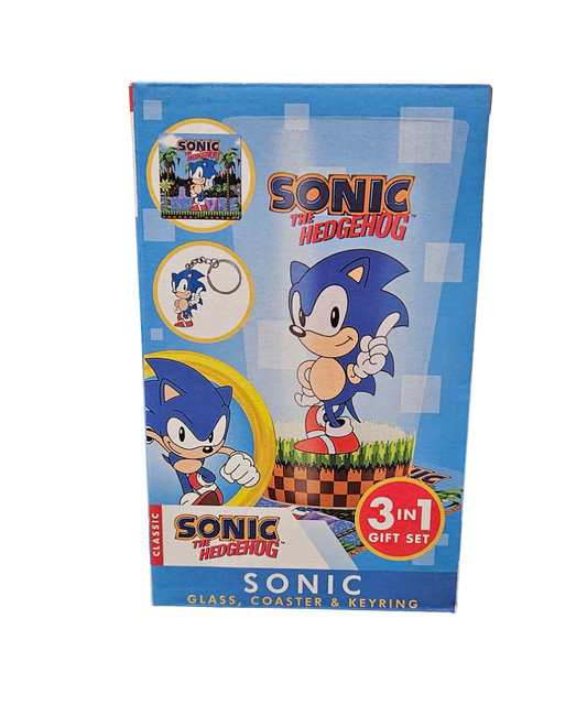 Bicchiere, Sottobicchiere E Portachiavi Sonic The Hedgehog
