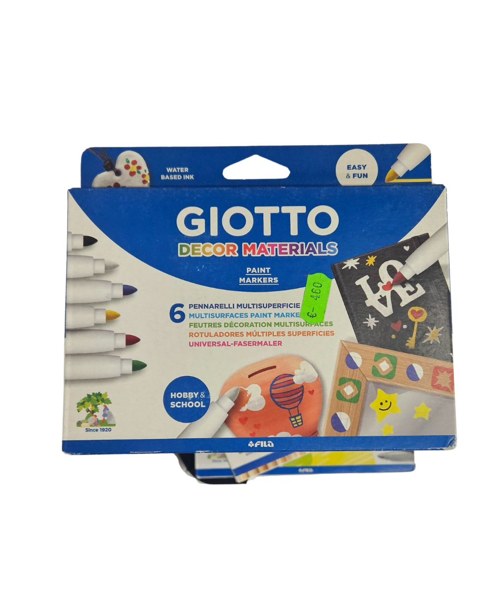 Confezione 6 Pennarelli Multisuperficie Giotto Decor Materials