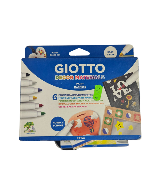 Confezione 6 Pennarelli Multisuperficie Giotto Decor Materials