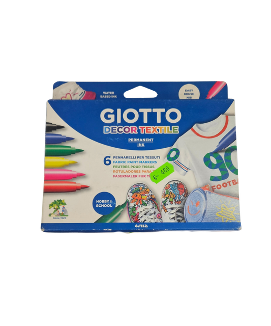 Confezione 6 Pennarelli Per Tessuti Giotto Decor Textile