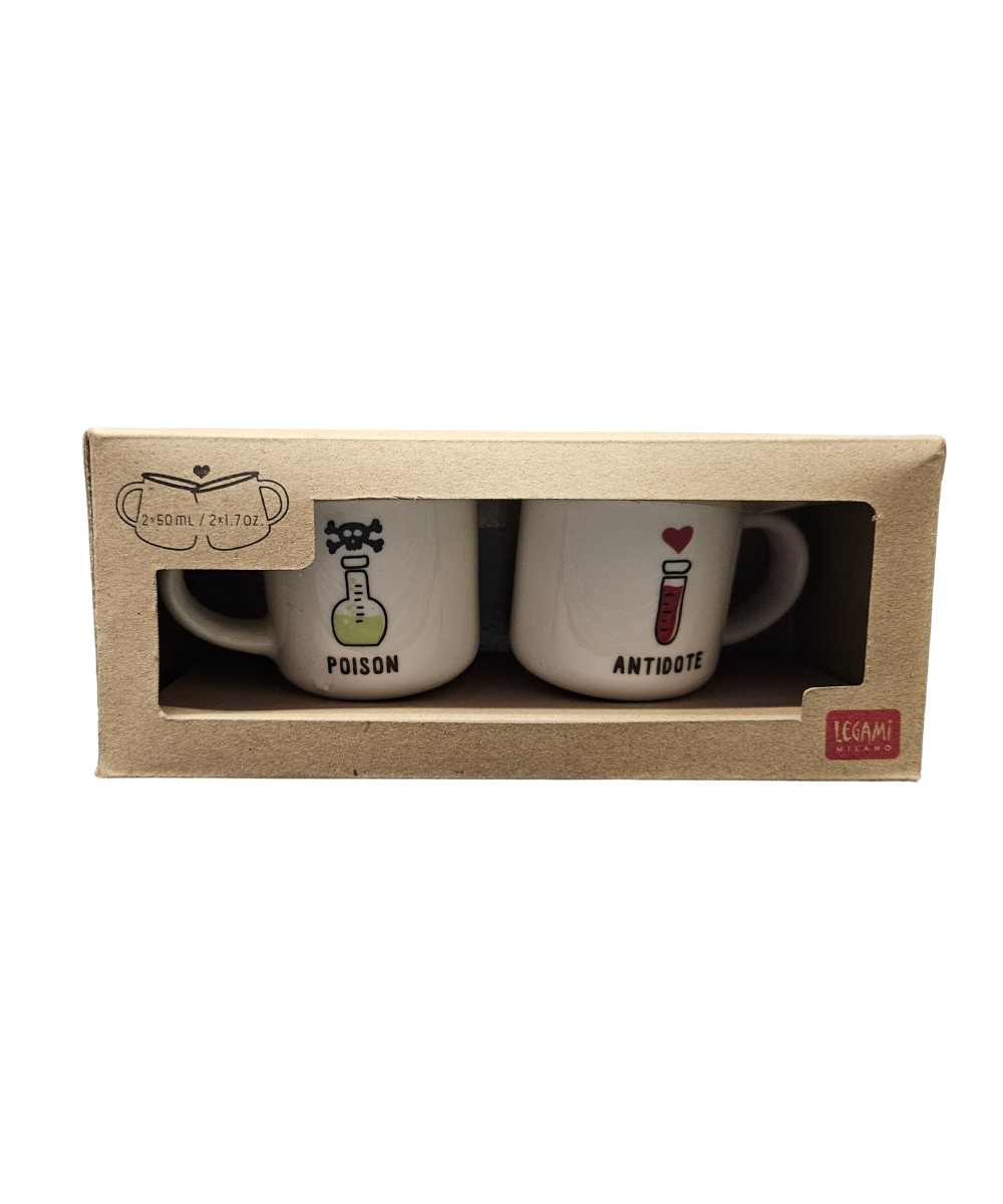 Set 2 Tazzine per Caffè Legami Poison Antidote