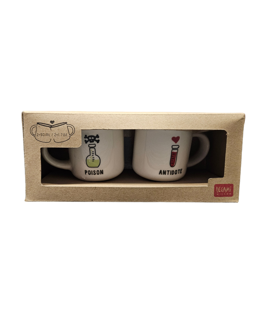 Set 2 Tazzine per Caffè Legami Poison Antidote