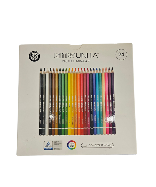 Confezione 24 Pastelli Mina 4.2 TintaUnita