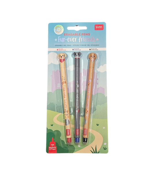 Set 3 Penne Cancelline Legami Fur-Ever Friends