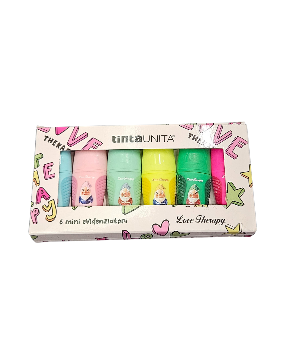 Set 6 Mini Evidenziatori TintaUnita Love Therapy