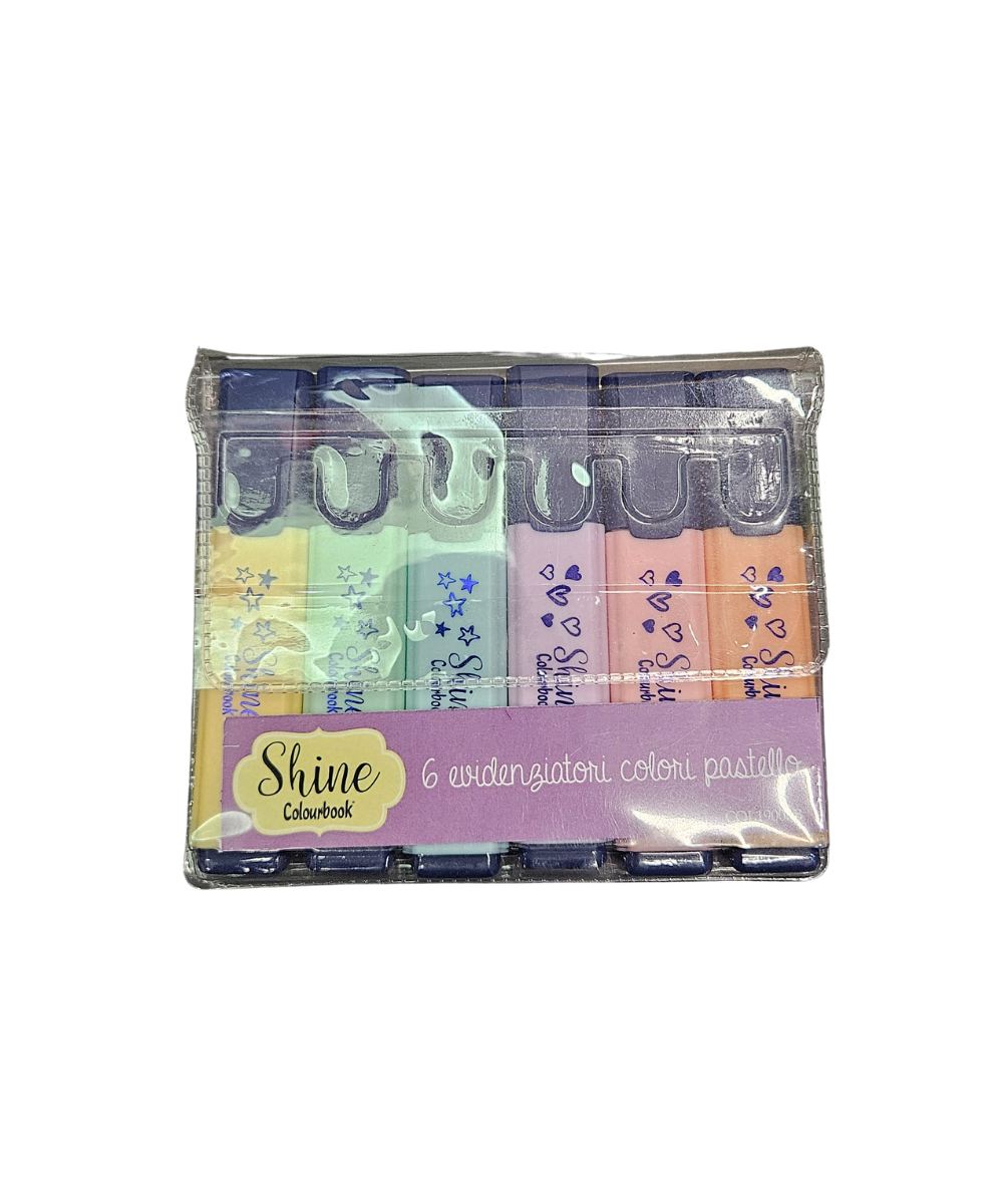 Set 6 Evidenziatori Shine Colourbook