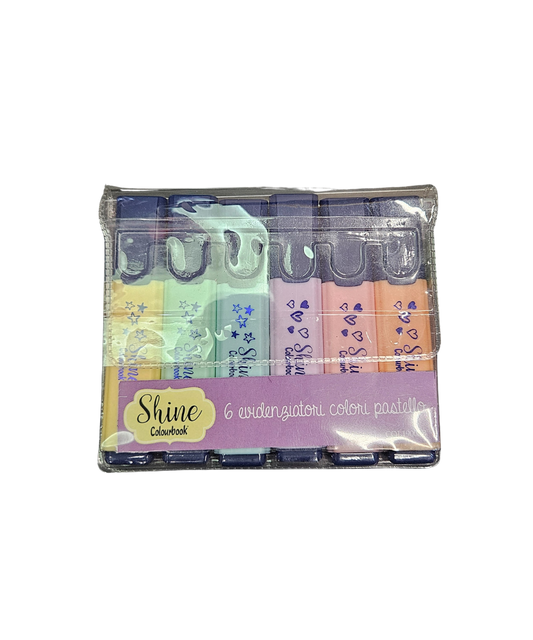 Set 6 Evidenziatori Shine Colourbook