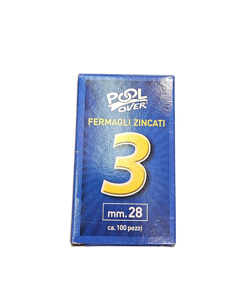 Pacco 100 Fermagli Zincati N°3
