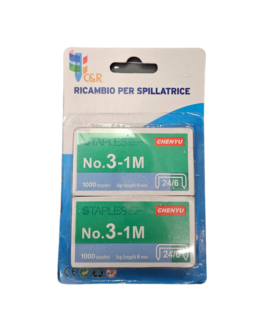 Set 2 Pacchi Ricariche Spillatrice N°3-1M