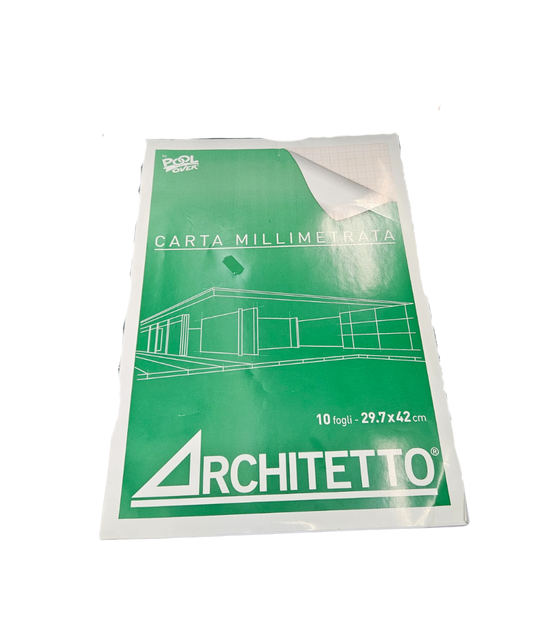 Blocco 10 Fogli Carta Millimetrata Architetto 29,7X42 CM