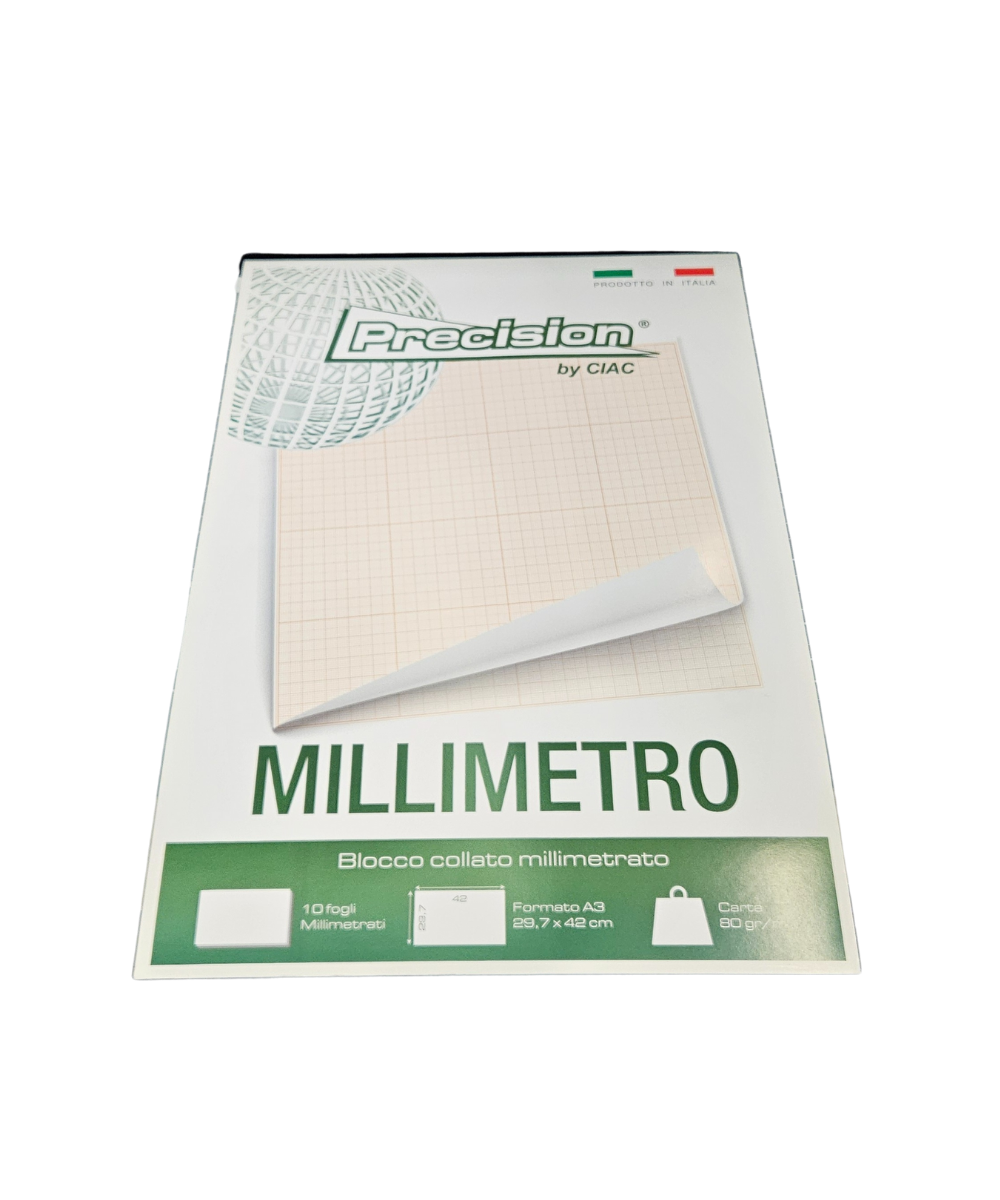 Blocco 10 Fogli Carta Millimetrata 29,7X42 CM Precision