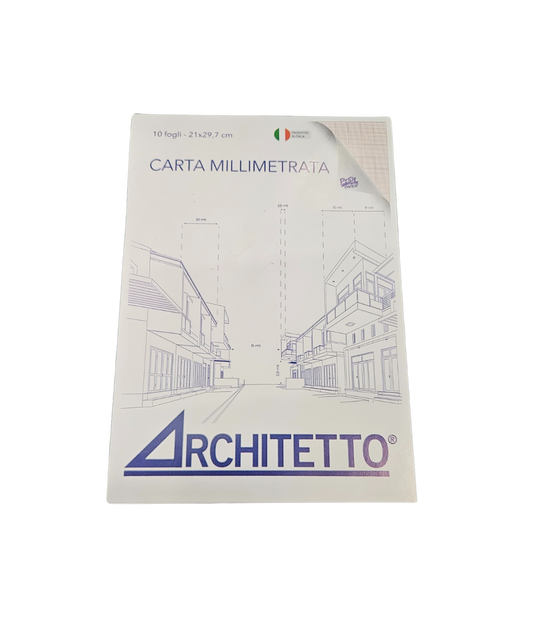 Blocco 10 Fogli Carta Millimetrata 21X29,7 CM Architetto