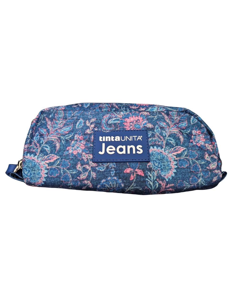 Astuccio Wings Accessoriato Flowers TintaUnita Jeans