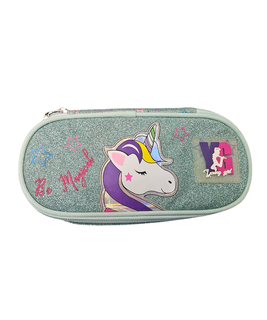 Astuccio Ovale Glitterato Unicorno