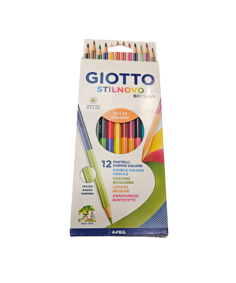 Pacco 12 Pastelli Colorati Giotto Stilnovo Bicolor