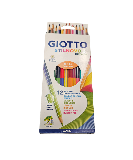 Pacco 12 Pastelli Colorati Giotto Stilnovo Bicolor