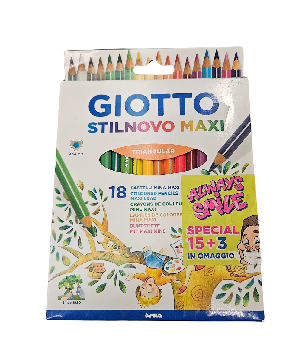 Confezione 18 Pastelli Giotto Stilnovo Maxi