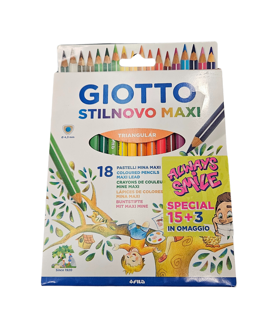 Confezione 18 Pastelli Giotto Stilnovo Maxi