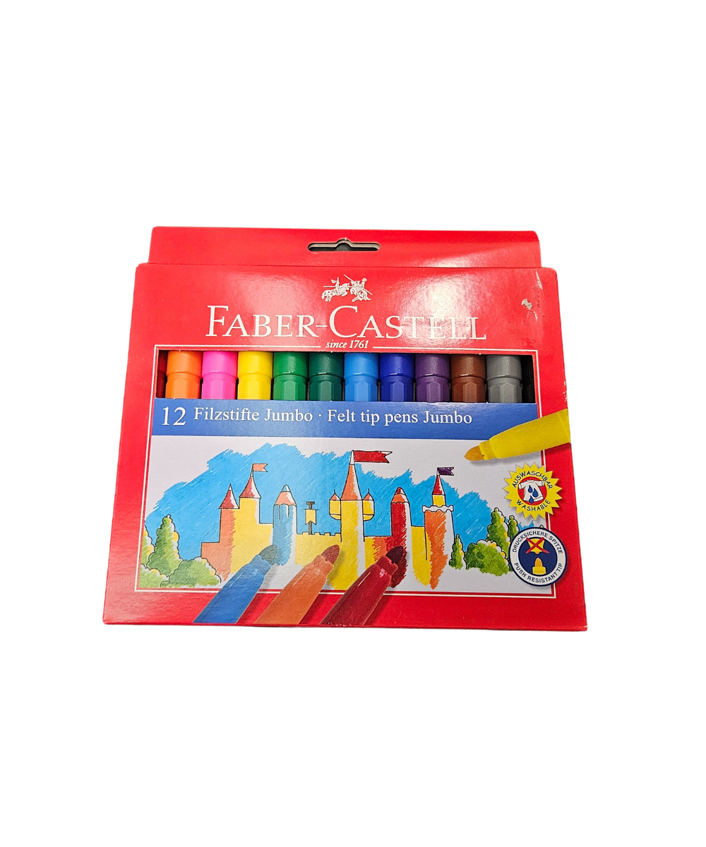 Confezione 12 Penne a Fibra Jumbo Faber-Castell