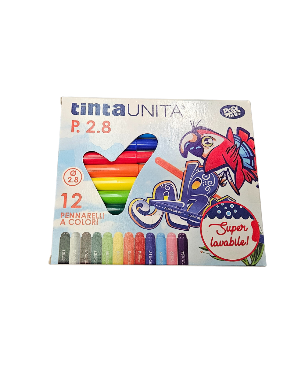 Confezione 12 Pennarelli Punta 2.8 TintaUnita