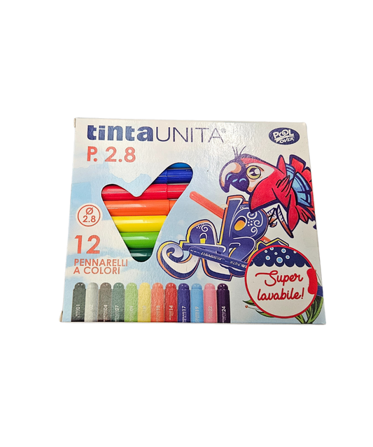 Confezione 12 Pennarelli Punta 2.8 TintaUnita