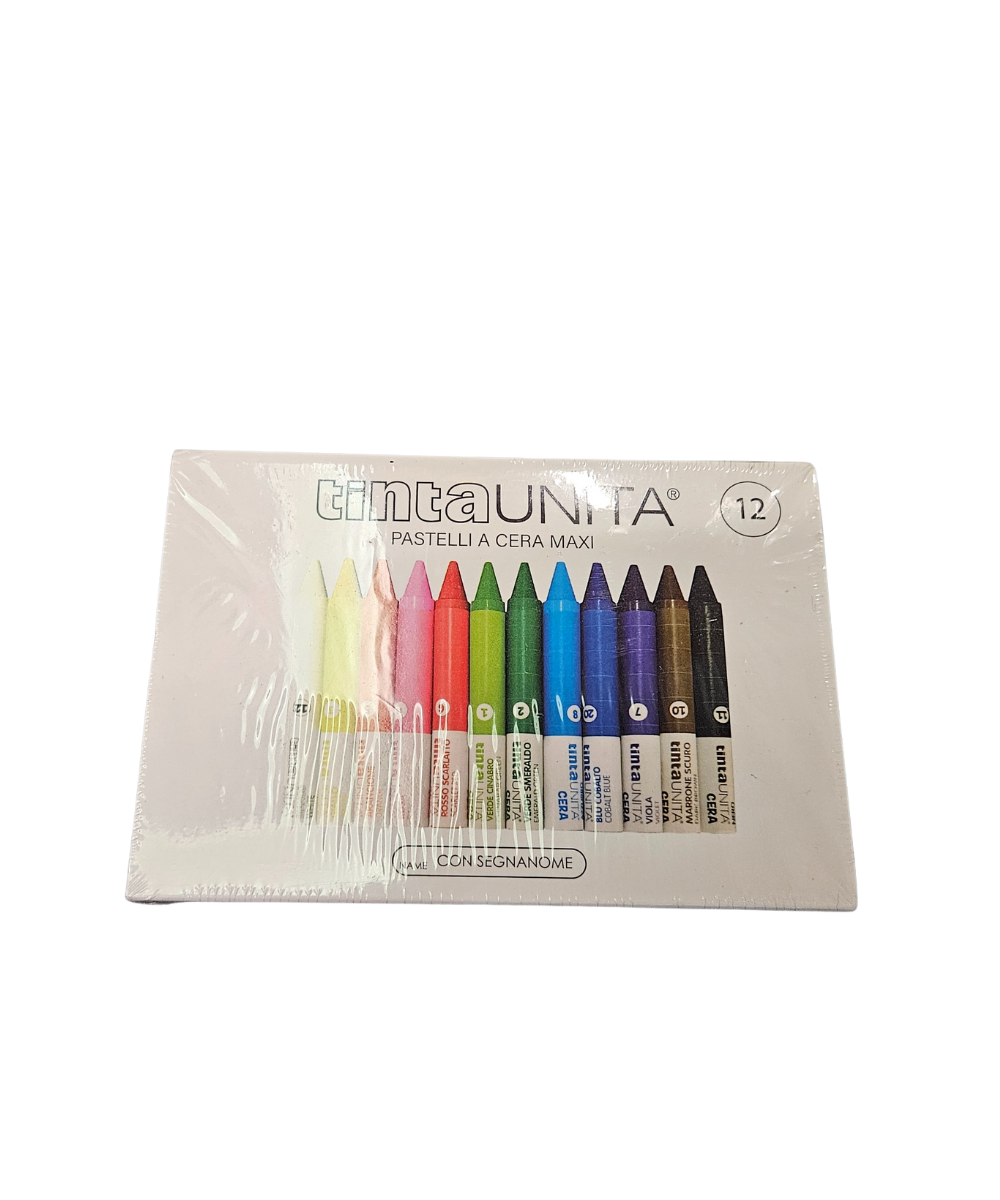 Confezione 12 Pastelli A Cera Maxi TintaUnita