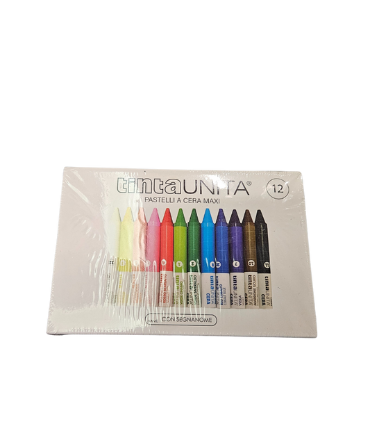 Confezione 12 Pastelli A Cera Maxi TintaUnita