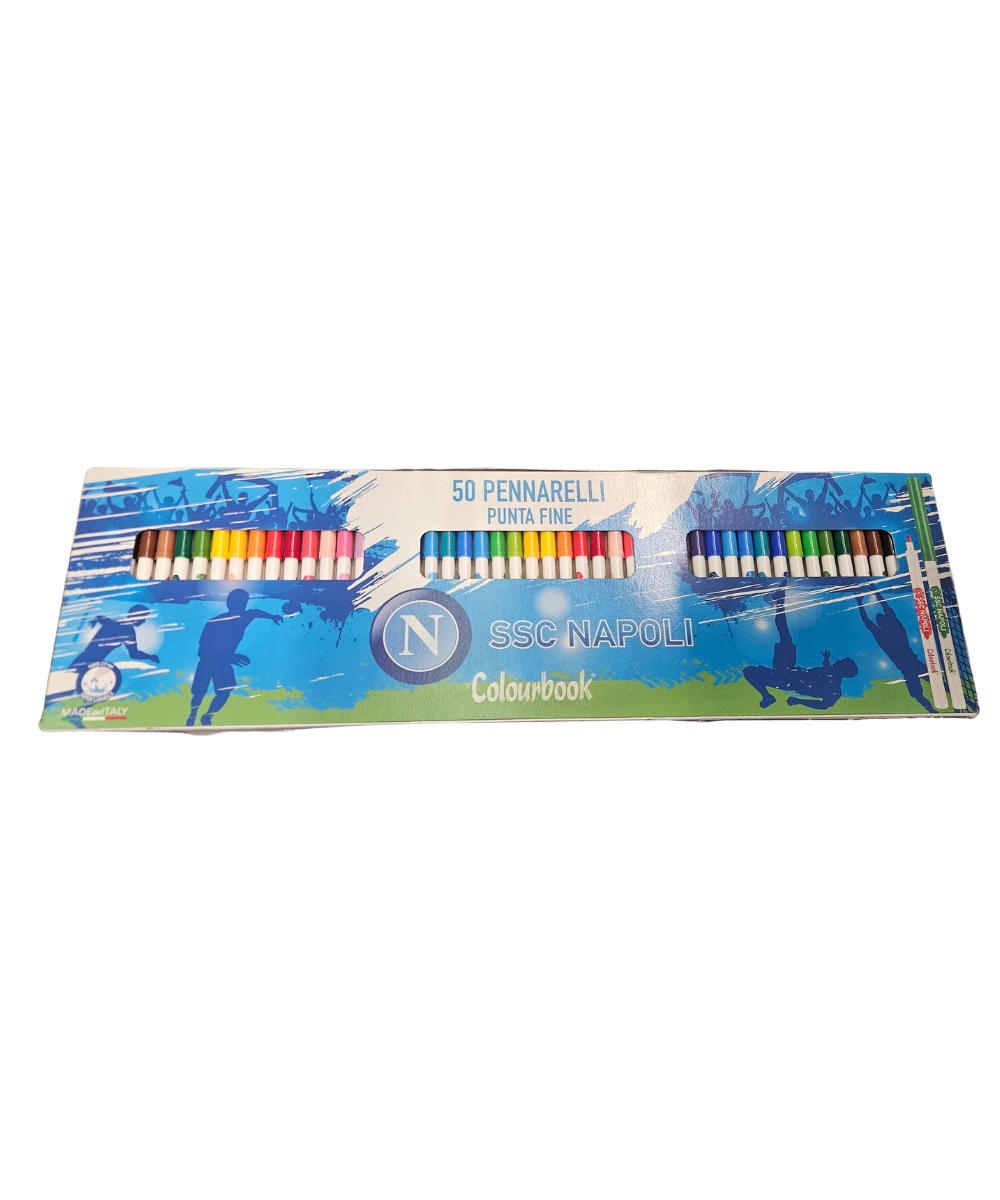 Confezione 50 Pennarelli Punta Fine Colourbook SSC Napoli