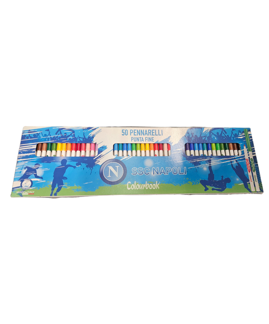 Confezione 50 Pennarelli Punta Fine Colourbook SSC Napoli