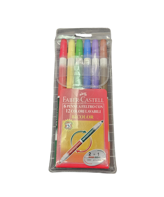 Confezione 6 Pennarelli a Feltro 12 Colori Faber-Castell