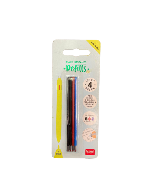 Set 4 Ricariche Penna 3 Colori Cancellina Legami