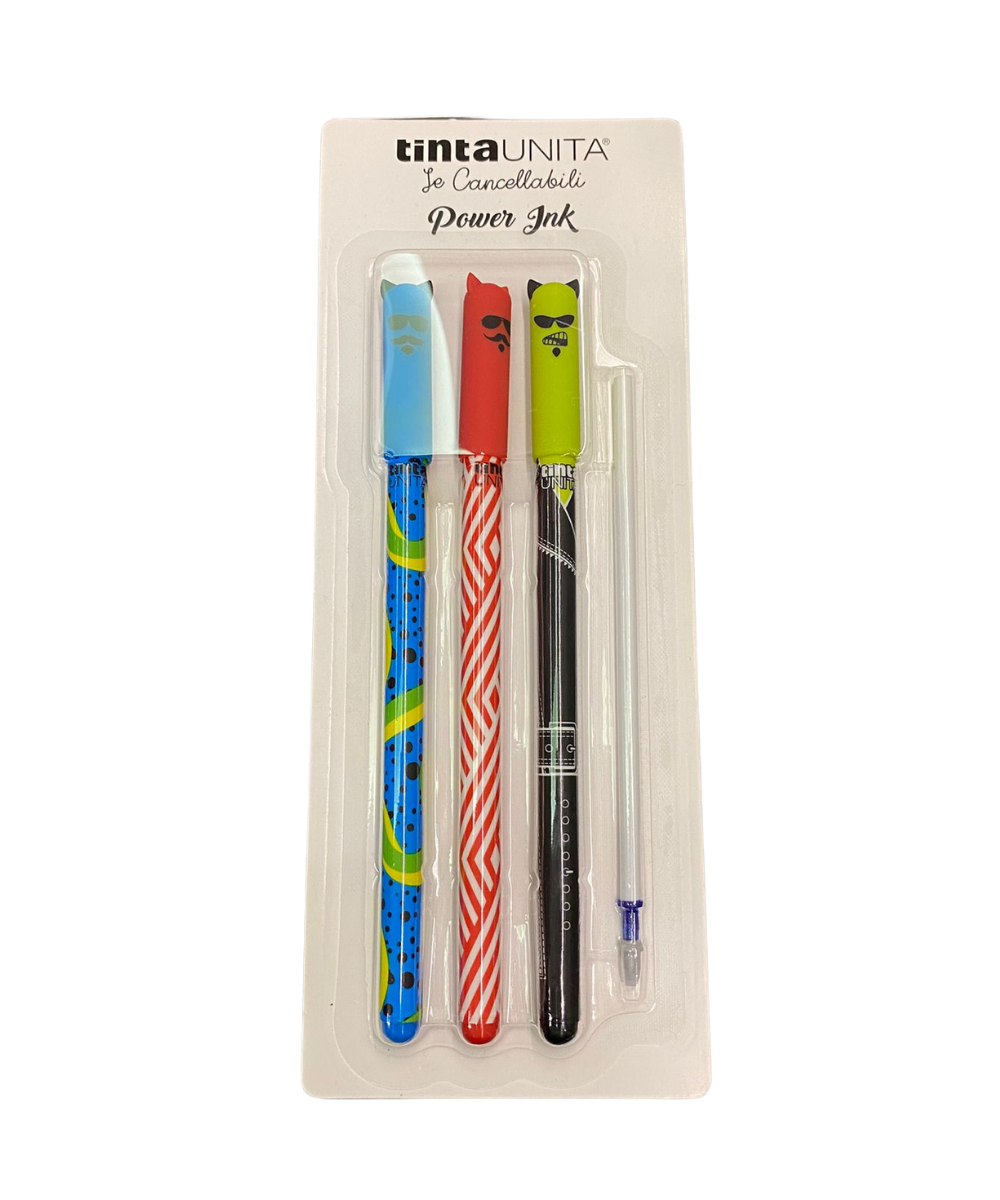Set 3 Penne Blu TintaUnita Le Cancellabili