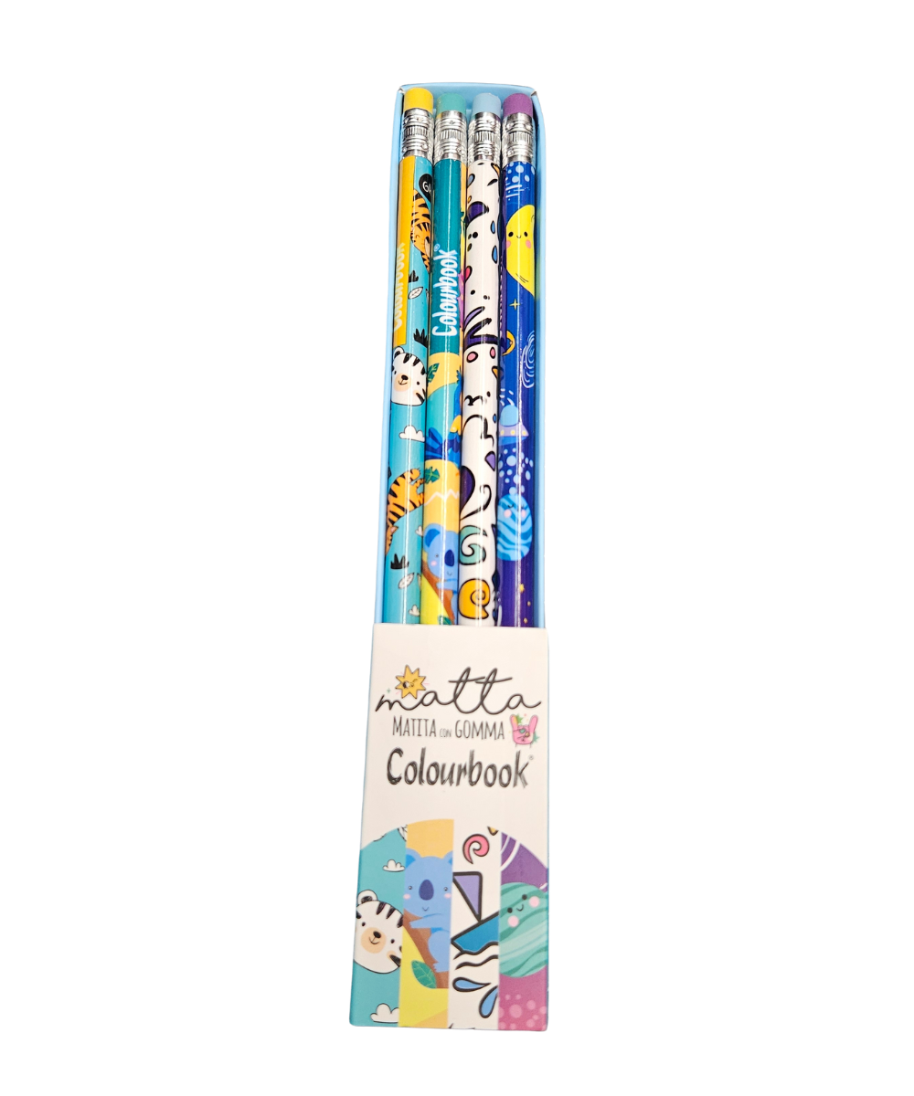 Set 4 Matite Con Gomma Colourbook