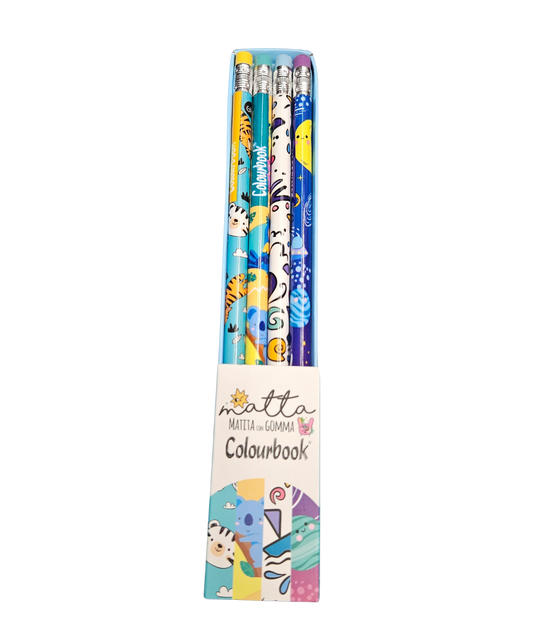 Set 4 Matite Con Gomma Colourbook