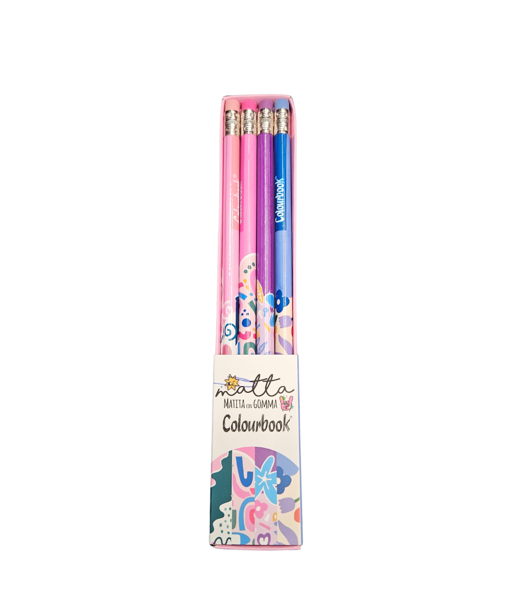Set 4 Matite Con Gomma Colourbook